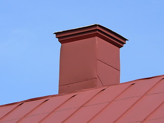 Image showing Red chimney