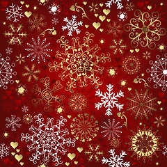 Image showing Christmas red seamless pattern