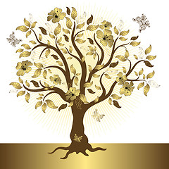 Image showing Abstract golden tree