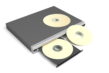 Image showing Disc player with golden discs