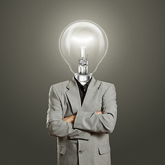 Image showing lamp head businessman