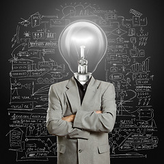 Image showing lamp head businessman