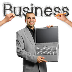 Image showing sketch word business with businessman