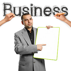 Image showing sketch word business with businessman