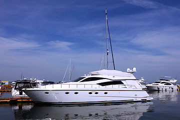 Image showing yachts at a berth