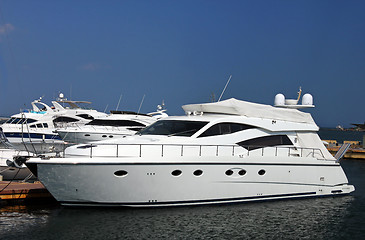 Image showing yachts at a berth