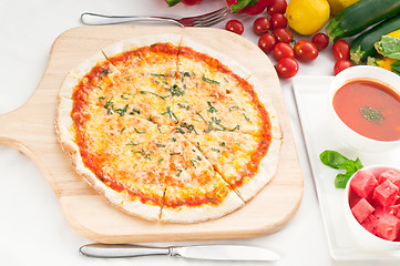 Image showing Italian original thin crust pizza