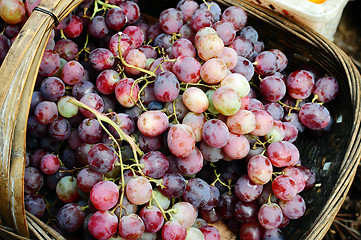 Image showing Grapes in a basket