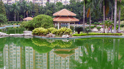 Image showing Park in the apartment blocks