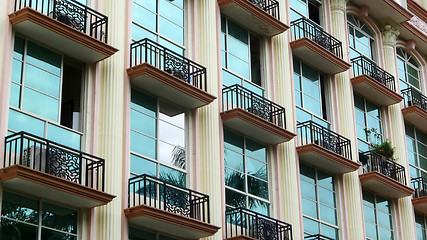 Image showing Exterior view of an apartment building