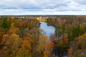 Image showing trees and lake. Gatchina park. St. Petersburg