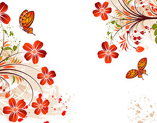 Image showing Grunge flower background