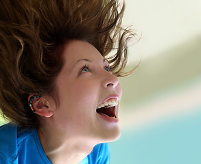 Image showing Happy girl screaming