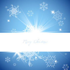 Image showing Vector blue christmas background