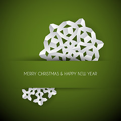 Image showing Vector white paper christmas snowflake