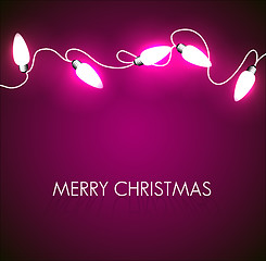 Image showing Vector Christmas background with white lights