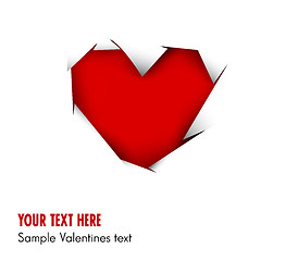 Image showing Heart cut out of white paper - vector