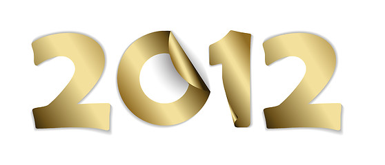 Image showing 2012 made from vector golden stickers