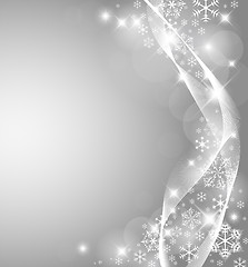 Image showing Vector Abstract Christmas card with snowflakes and lights