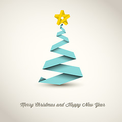 Image showing Simple vector christmas tree made from paper stripe