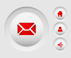 Image showing Set of simple vector web circle buttons (home, share, users, email)