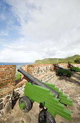 Image showing cannons Fort Oranje Oranjestad Sint Eustatius island Caribbean N