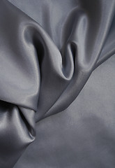 Image showing Smooth elegant grey silk as background 