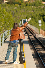 Image showing Stopping the train