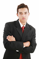 Image showing Portrait of a business man isolated on white background. Studio 