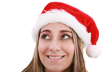 Image showing A sexy girl in Santa Hat wonder what she will get for christmas 