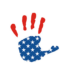 Image showing usa flag hand