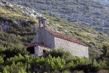 Image showing Little church above the sea coast