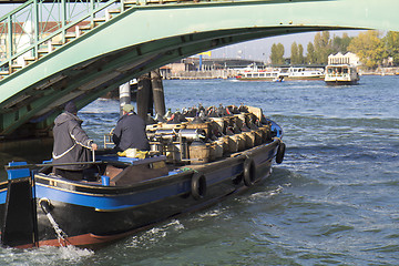 Image showing Wine barge in Venice