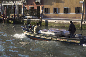 Image showing Small barge in Venice