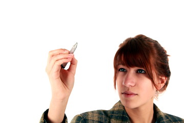 Image showing girl writing