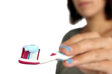 Image showing girl with tooth brush