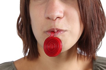 Image showing girl with sweets