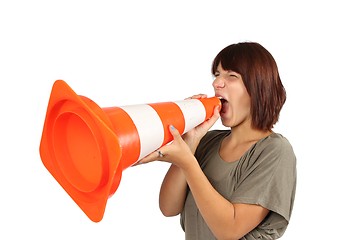 Image showing girl making a speech