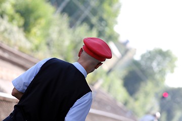 Image showing train conductor