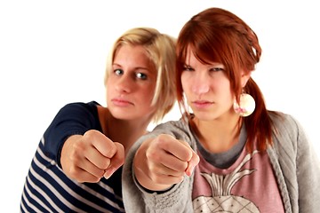 Image showing agressive girls