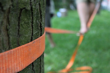 Image showing slacklining