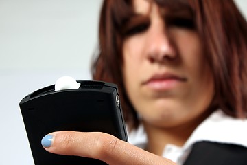 Image showing photographer girl with light meter