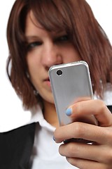 Image showing girl with mobile phone