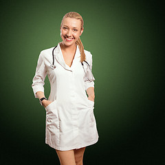 Image showing young doctor woman with stethoscope