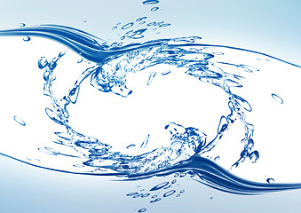 Image showing Blue water and water splash