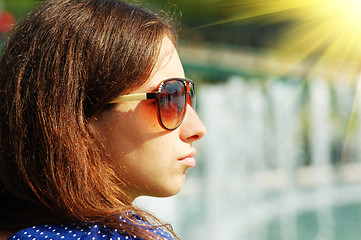 Image showing young girl in sun glasses