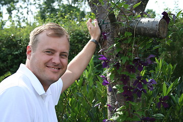 Image showing My clematis is getting in blossom