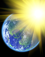 Image showing sun and  earth