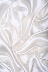 Image showing Smooth elegant white silk as background 