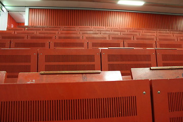 Image showing red university lecture hall